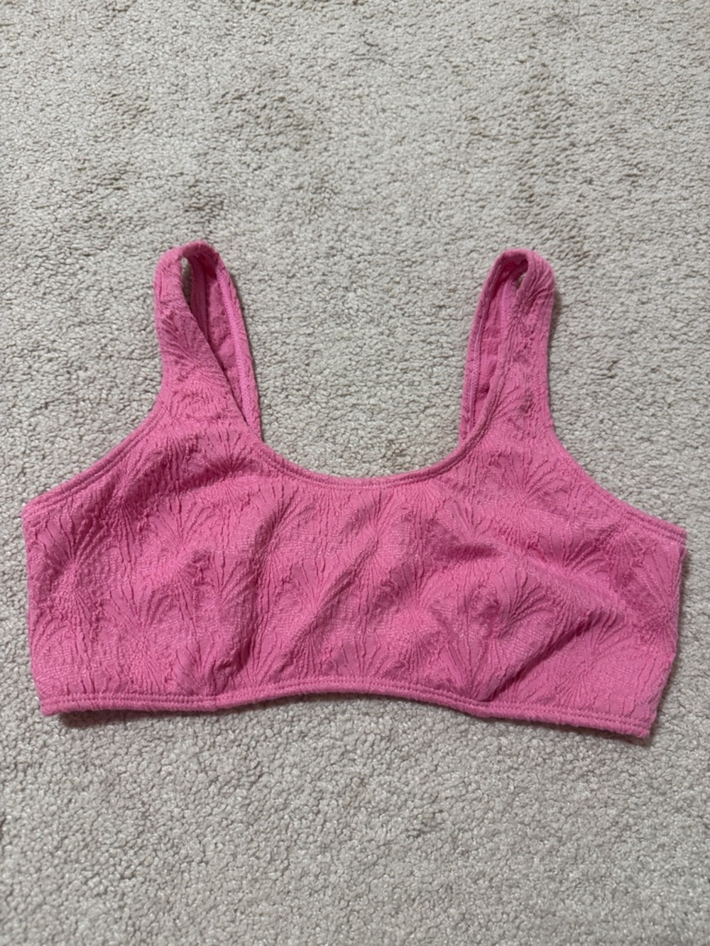 Pink Textured Scoop Bikini